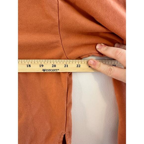 Athleta Preppy Sweatshirt Retroterry Polo Crop Orange Athleisure Relaxed XS - Picture 6 of 9